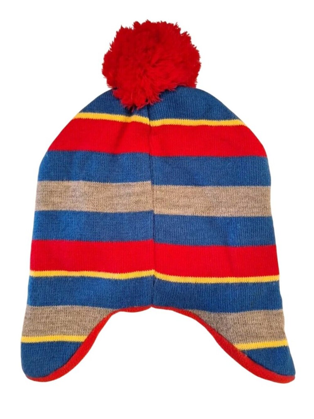 Paw Patrol Beanie Hat Kids Toddler 2-5T Knit Striped Fleece Lined Pom Pom - Picture 3 of 8